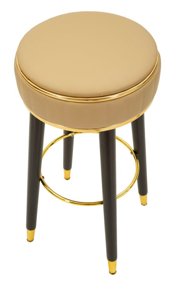 Scaun Bar Mauro Ferretti London Bar, Maro/Negru/Auriu, Ø38 cm