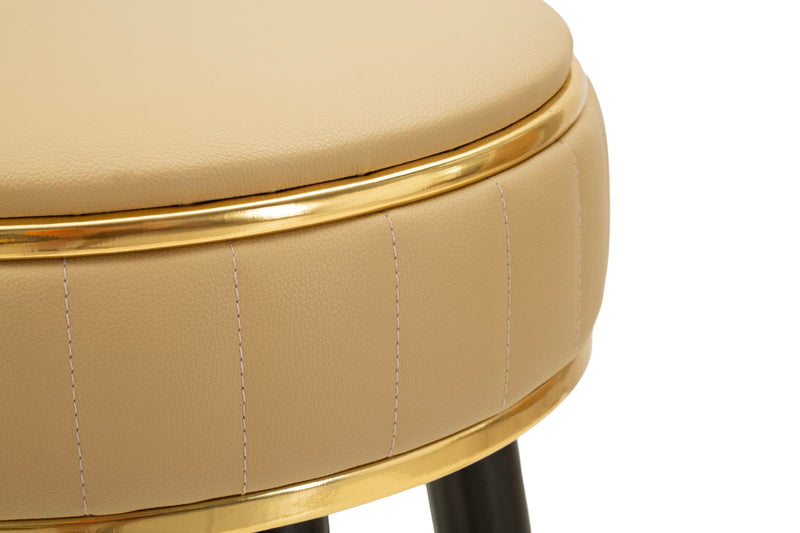 Scaun Bar Mauro Ferretti London Bar, Maro/Negru/Auriu, Ø38 cm