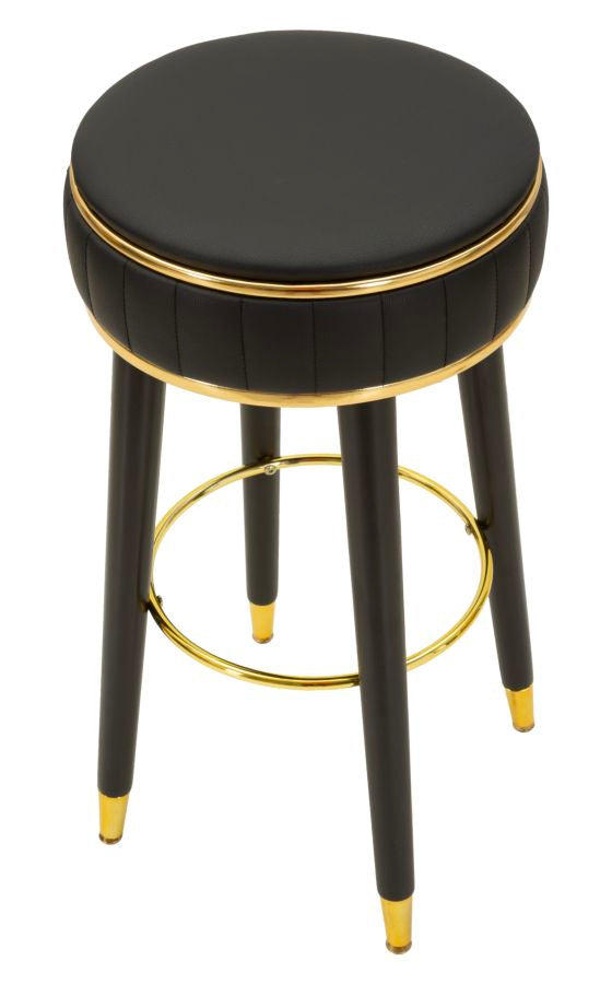 Scaun Bar Mauro Ferretti London Bar, Negru/Auriu, Ø38 cm