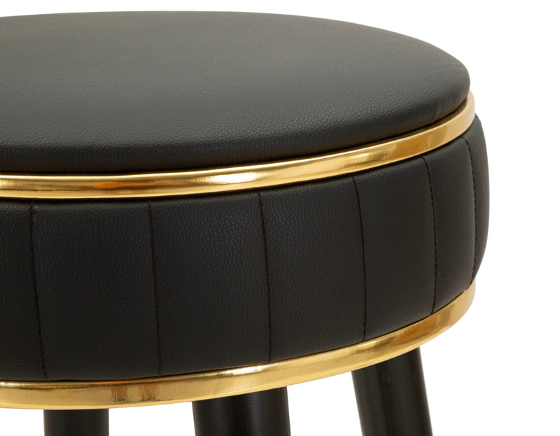 Scaun Bar Mauro Ferretti London Bar, Negru/Auriu, Ø38 cm