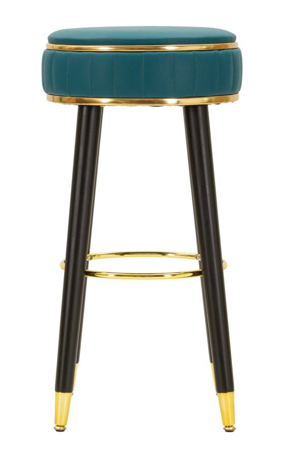Scaun Bar Mauro Ferretti London Bar, Verde/Negru/Auriu, Ø38 cm