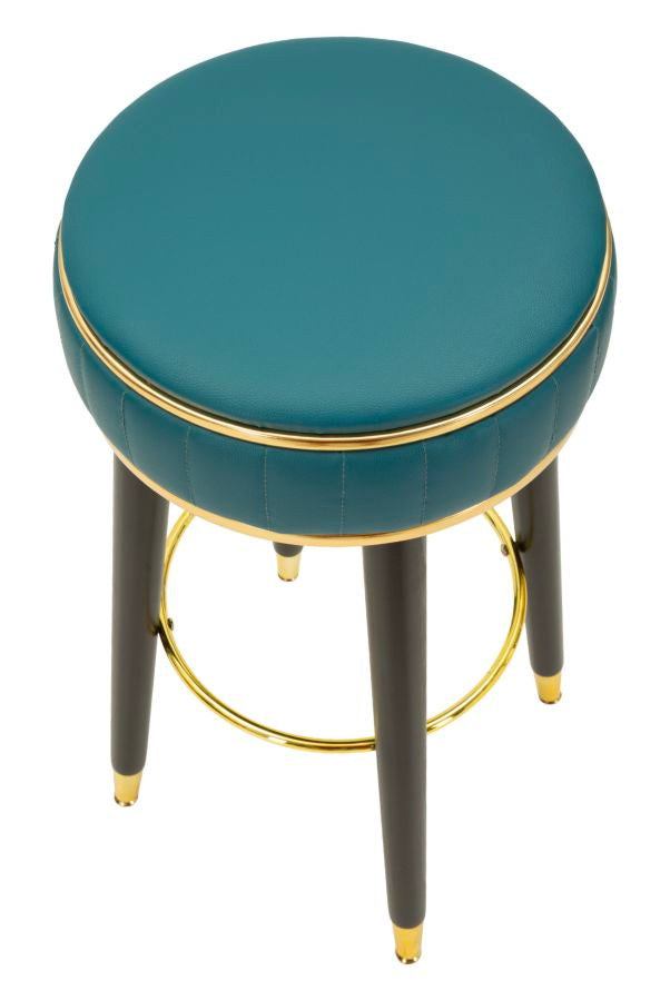 Scaun Bar Mauro Ferretti London Bar, Verde/Negru/Auriu, Ø38 cm