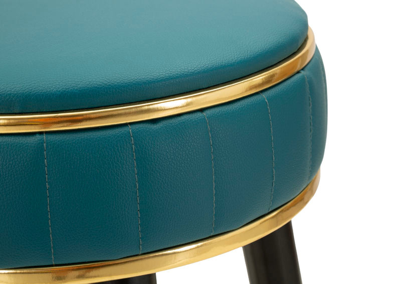Scaun Bar Mauro Ferretti London Bar, Verde/Negru/Auriu, Ø38 cm
