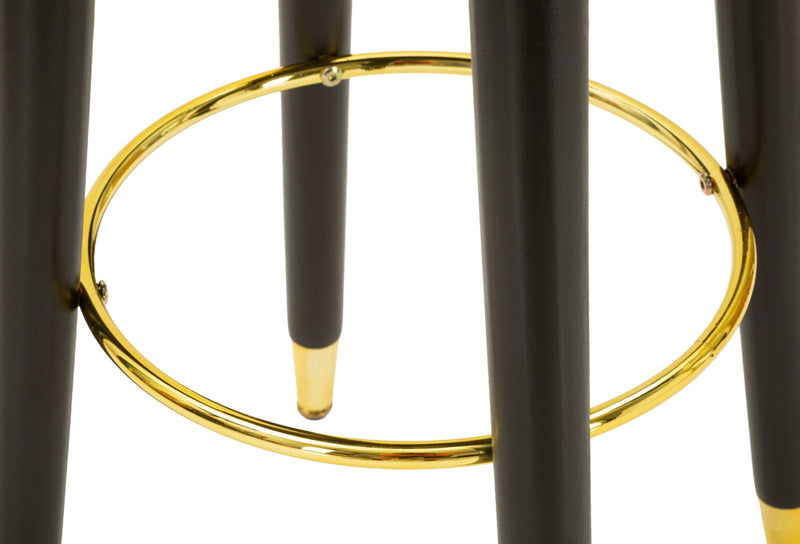 Scaun Bar Mauro Ferretti London Bar, Verde/Negru/Auriu, Ø38 cm