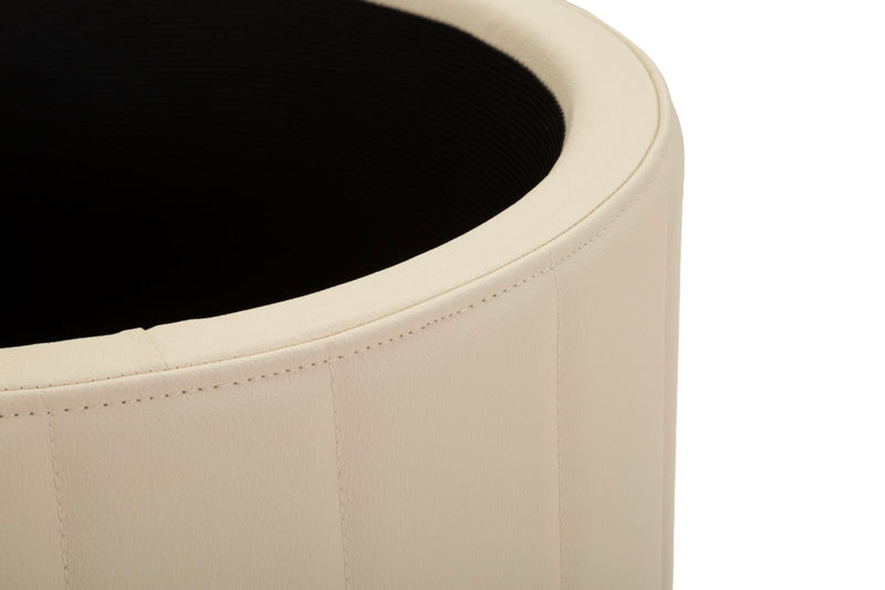 Puf Mauro Ferretti London, Crem/Auriu, Ø46 cm
