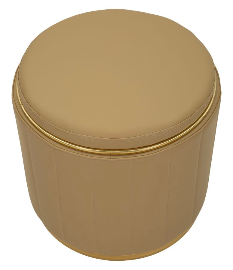 Puf Mauro Ferretti London, Maro/Auriu, Ø46 cm