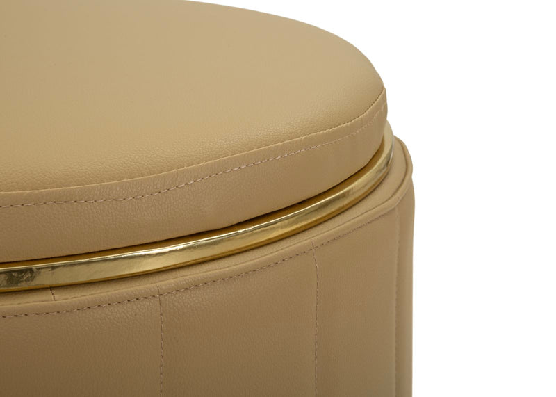 Puf Mauro Ferretti London, Maro/Auriu, Ø46 cm