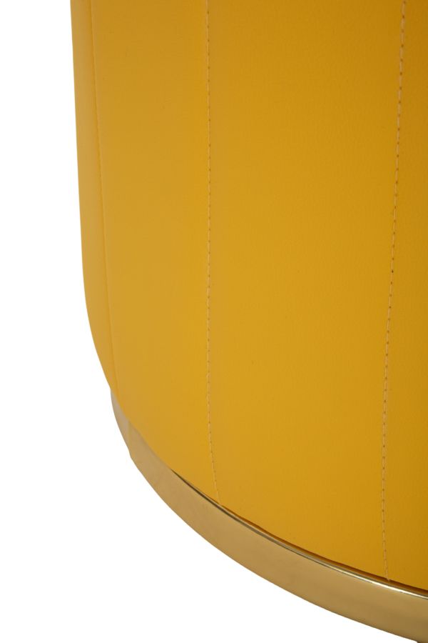Puf Mauro Ferretti London, Muștar/Auriu, Ø46 cm