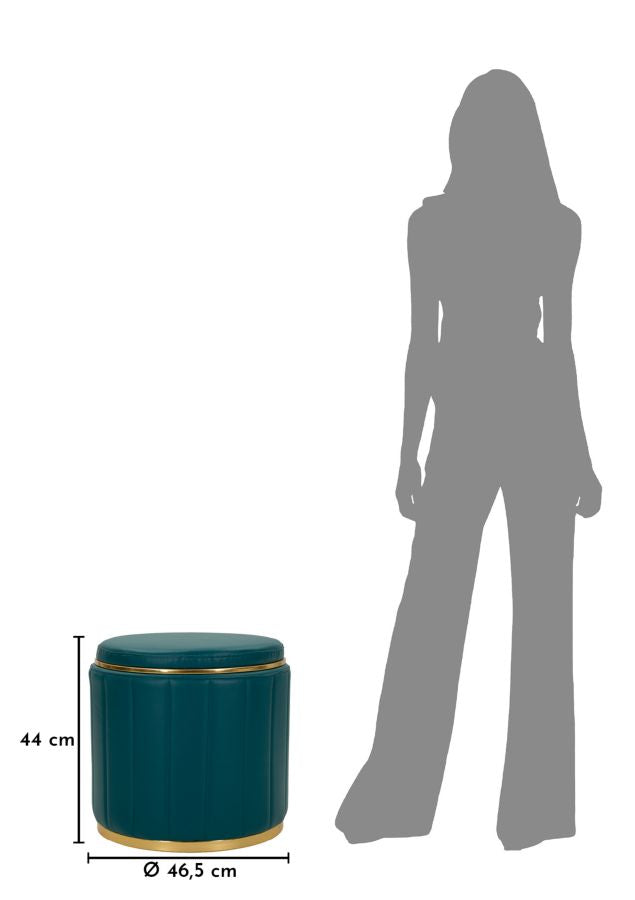 Puf Mauro Ferretti London Coadă, Tail/Auriu, Ø46 cm