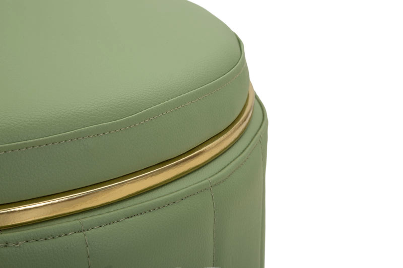 Puf Mauro Ferretti London, Verde/Auriu, Ø46 cm