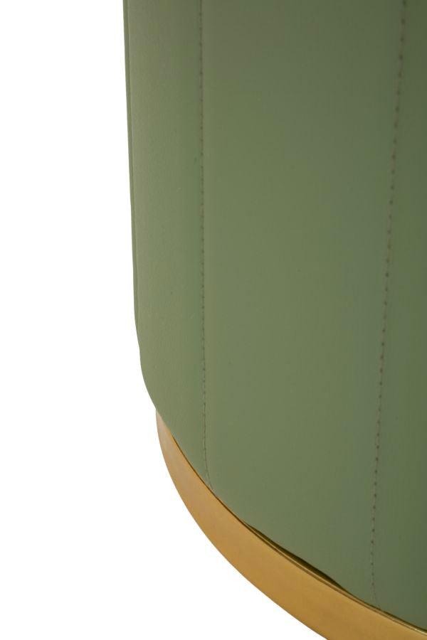 Puf Mauro Ferretti London, Verde/Auriu, Ø46 cm