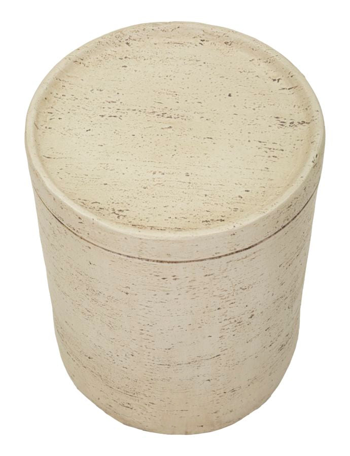 Măsuță Laterală Mauro Ferretti Antic End, Crem, Ø35 cm