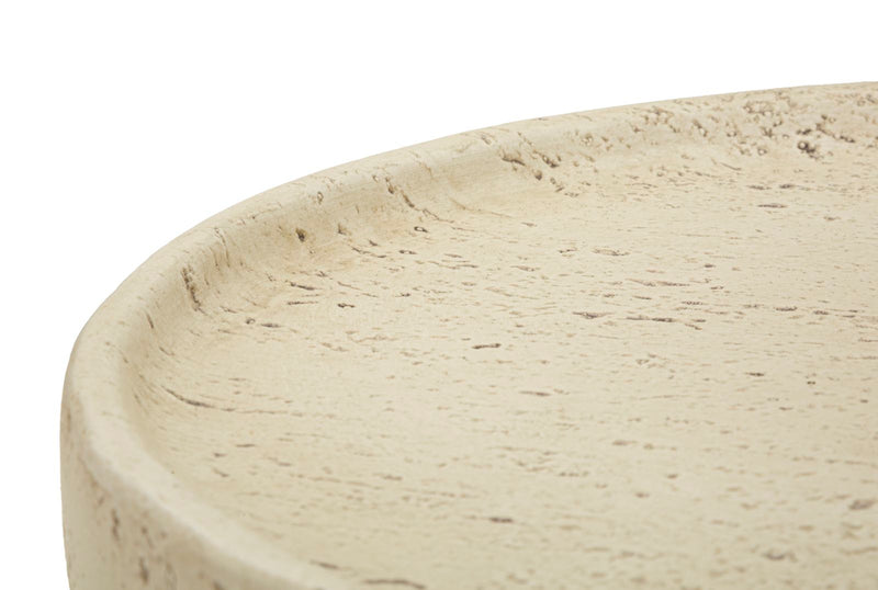 Măsuță Laterală Mauro Ferretti Antic End, Crem, Ø35 cm