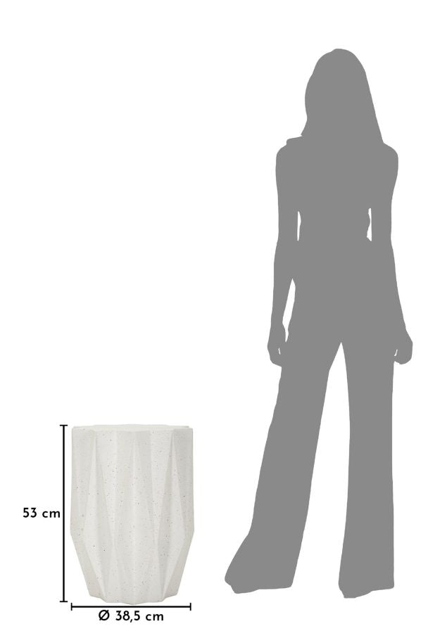 Măsuță Laterală Mauro Ferretti Stea End, Crem, Ø38 cm