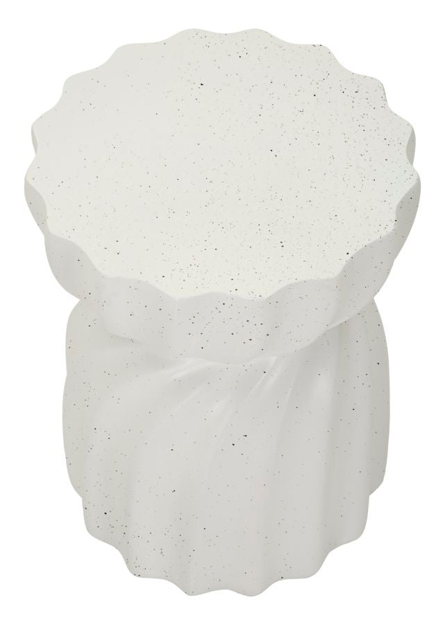 Măsuță Laterală Mauro Ferretti Twisty End, Crem, Ø36 cm