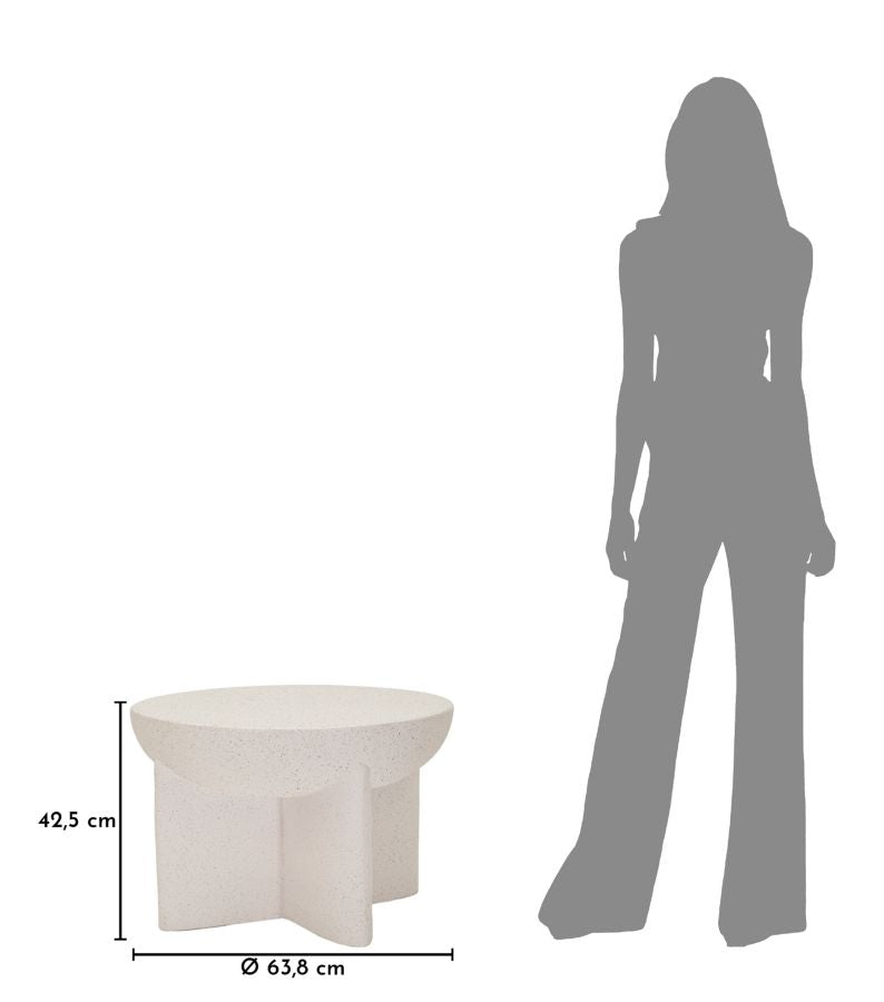 Măsuță de Cafea Mauro Ferretti History, Crem, Ø64 cm