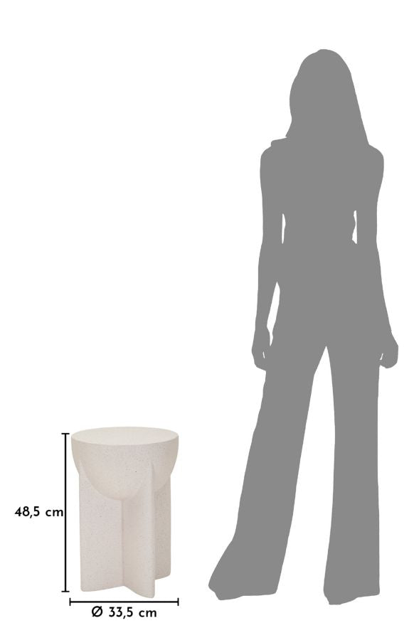 Măsuță Laterală Mauro Ferretti History End, Crem, Ø34 cm