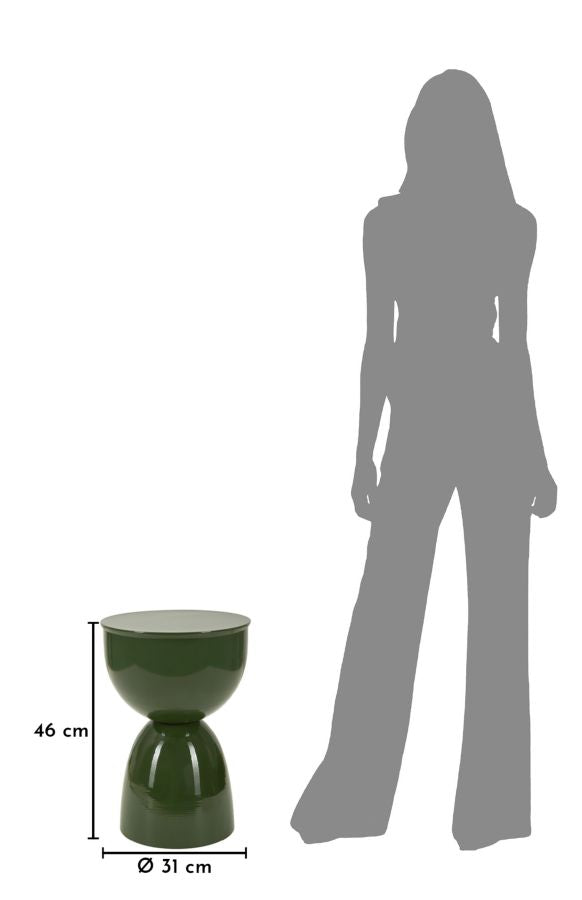 Măsuță Laterală Mauro Ferretti Yao End, Verde, Ø31 cm