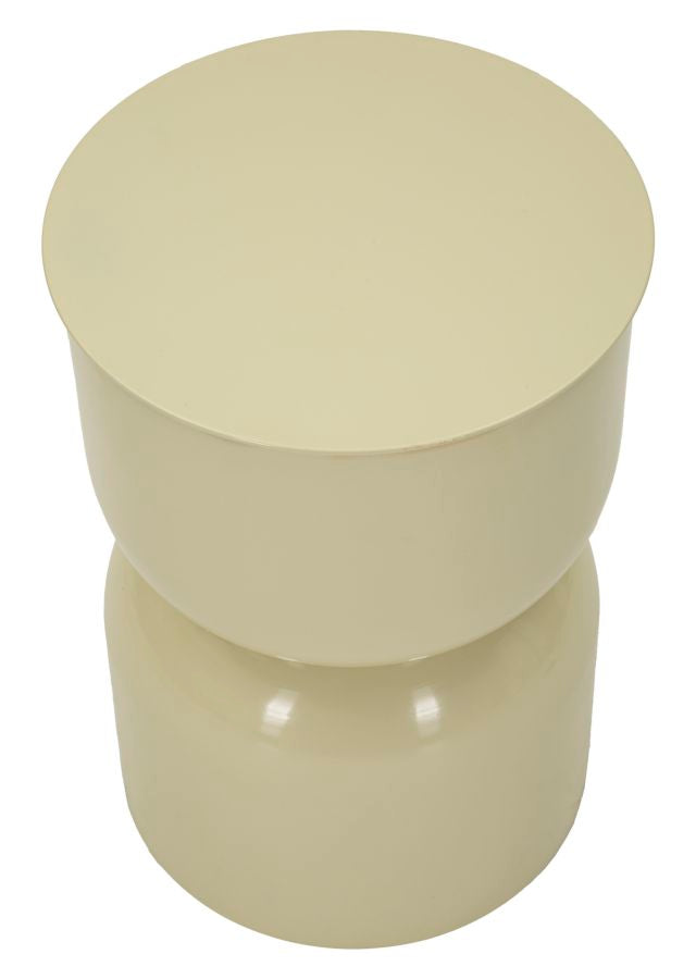 Măsuță Laterală Mauro Ferretti Oyi End, Crem, Ø31 cm