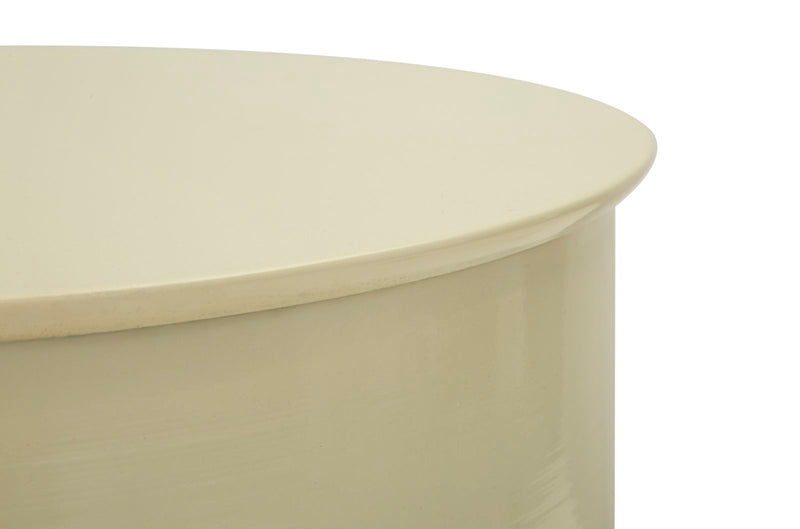 Măsuță Laterală Mauro Ferretti Oyi End, Crem, Ø31 cm