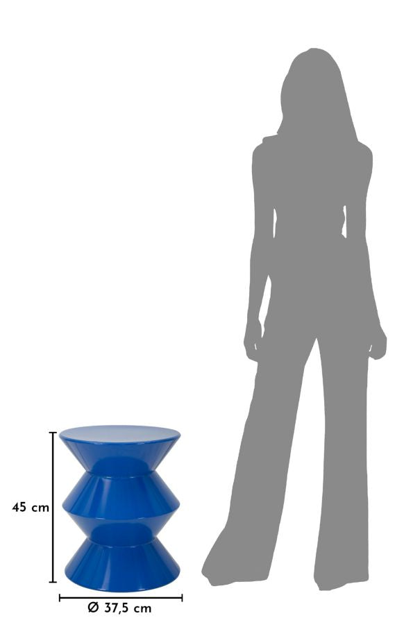 Măsuță Laterală Mauro Ferretti Zag End, Albastru, Ø38 cm
