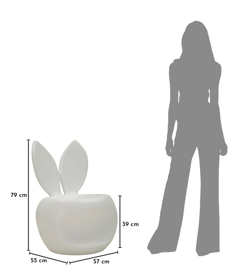 Scaun Mauro Ferretti Bunny, Alb, 57x79 cm