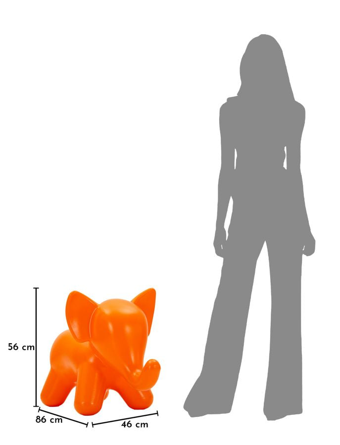 Taburet Mauro Ferretti Elefant, Portocaliu, 86x56 cm