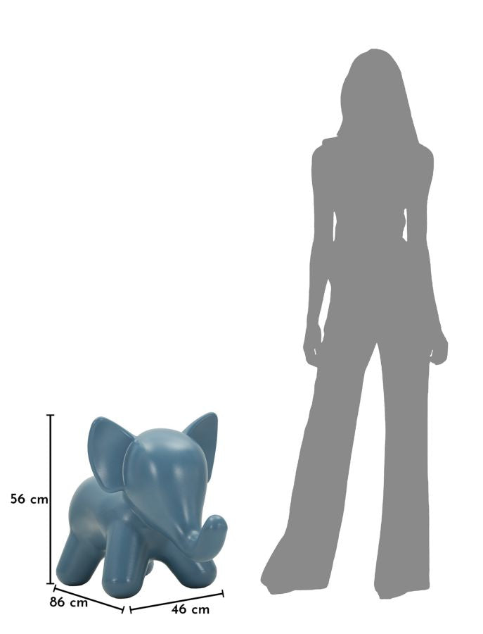Taburet Mauro Ferretti Elefant, Albastru, 86x56 cm