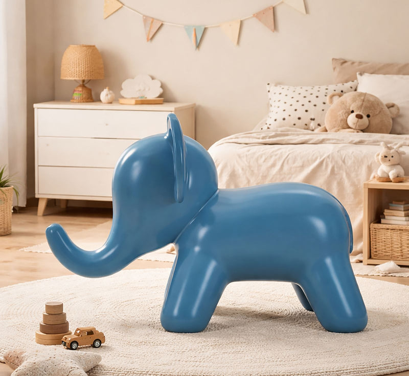Taburet Mauro Ferretti Elefant, Albastru, 86x56 cm
