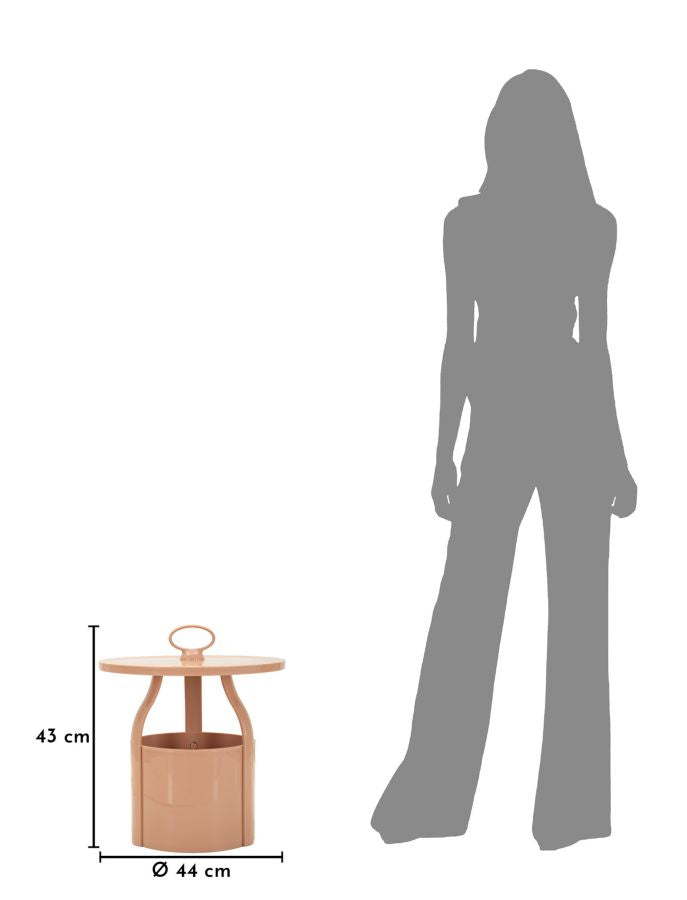 Măsuță Laterală Mauro Ferretti Iris End, Roz, Ø44 cm