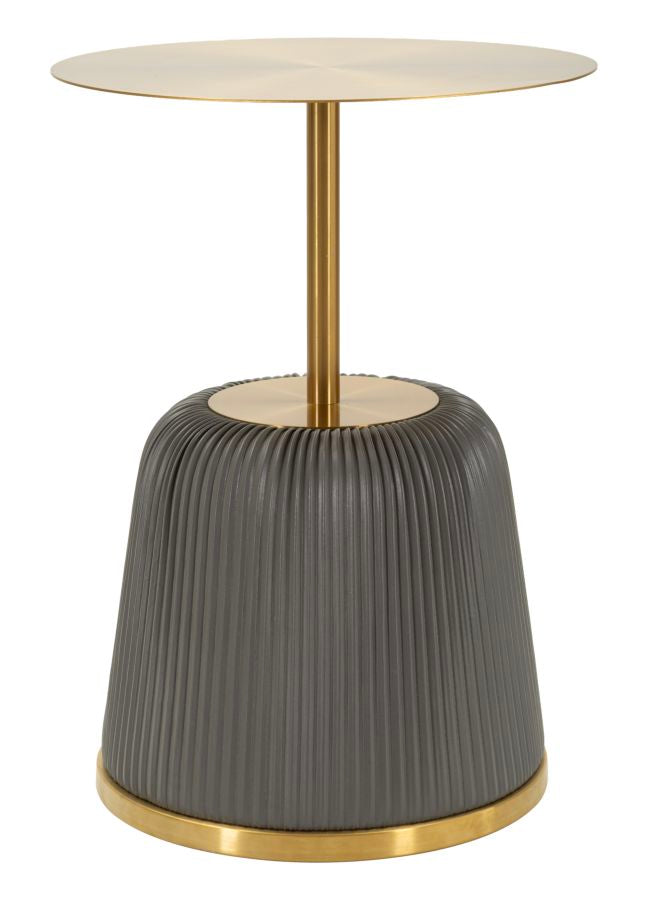 Măsuță Laterală Mauro Ferretti Egle End, Gri/Auriu, Ø40 cm
