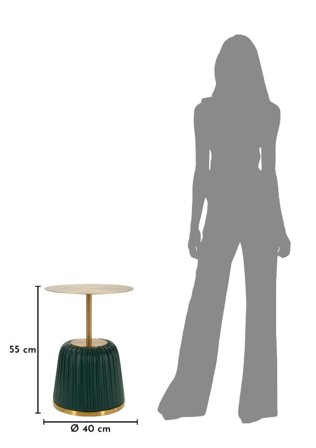 Măsuță Laterală Mauro Ferretti Egle End, Gri/Verde, Ø40 cm