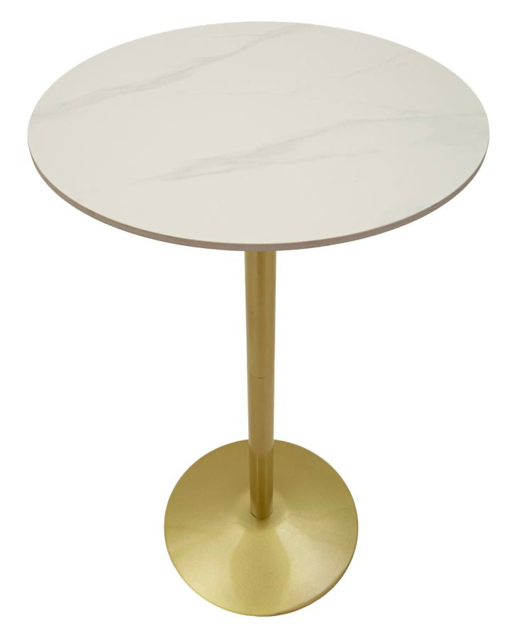 Masă Bar Mauro Ferretti Simply Bar, Auriu/Alb, Ø60 cm