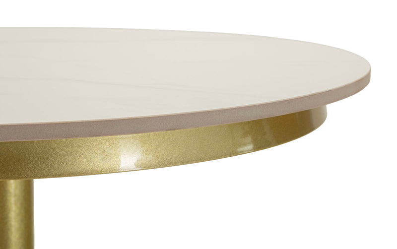 Masă Bar Mauro Ferretti Simply Bar, Auriu/Alb, Ø60 cm