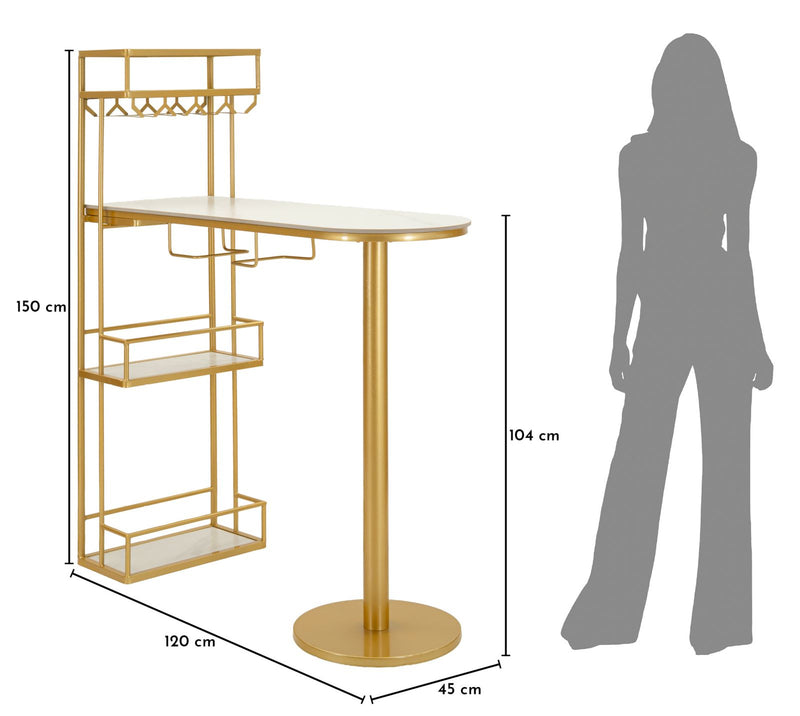 Mobilier Dining Mauro Ferretti Luxy, Auriu/Alb, 120x150 cm