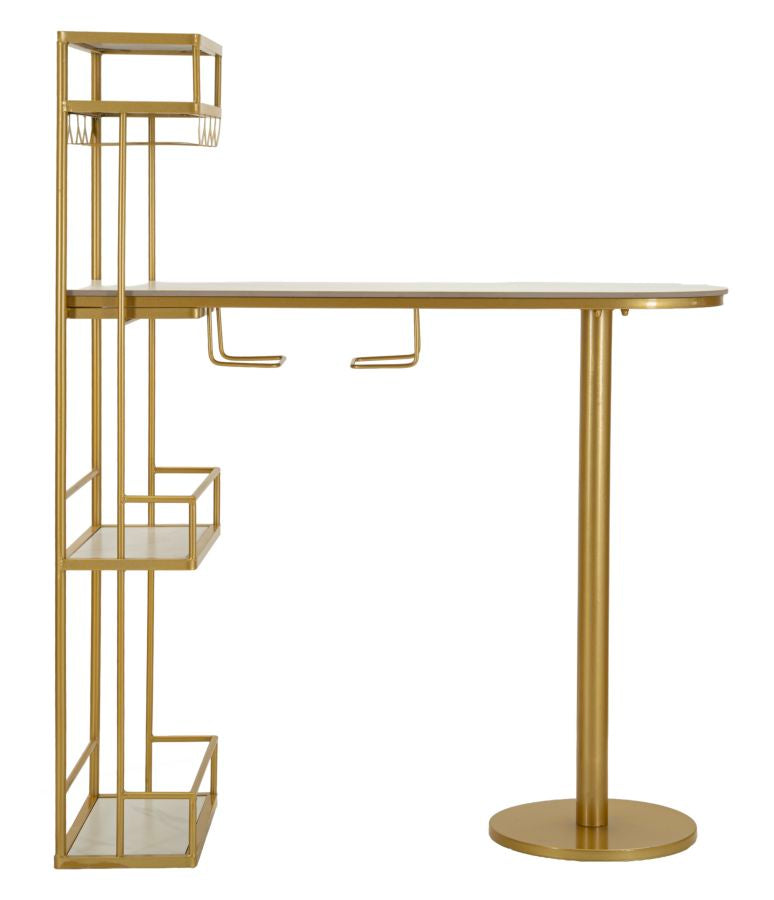 Mobilier Dining Mauro Ferretti Luxy, Auriu/Alb, 120x150 cm