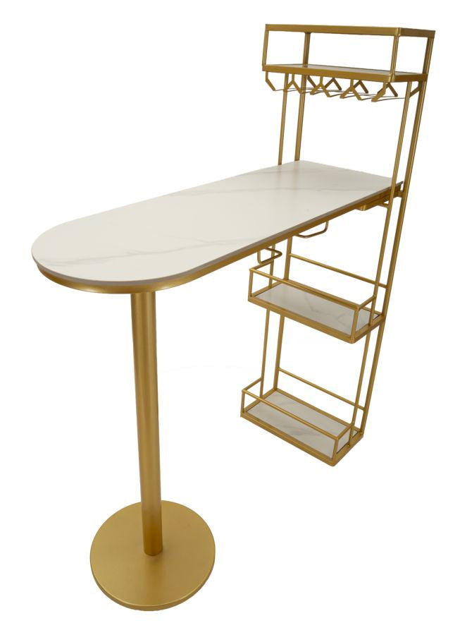 Mobilier Dining Mauro Ferretti Luxy, Auriu/Alb, 120x150 cm