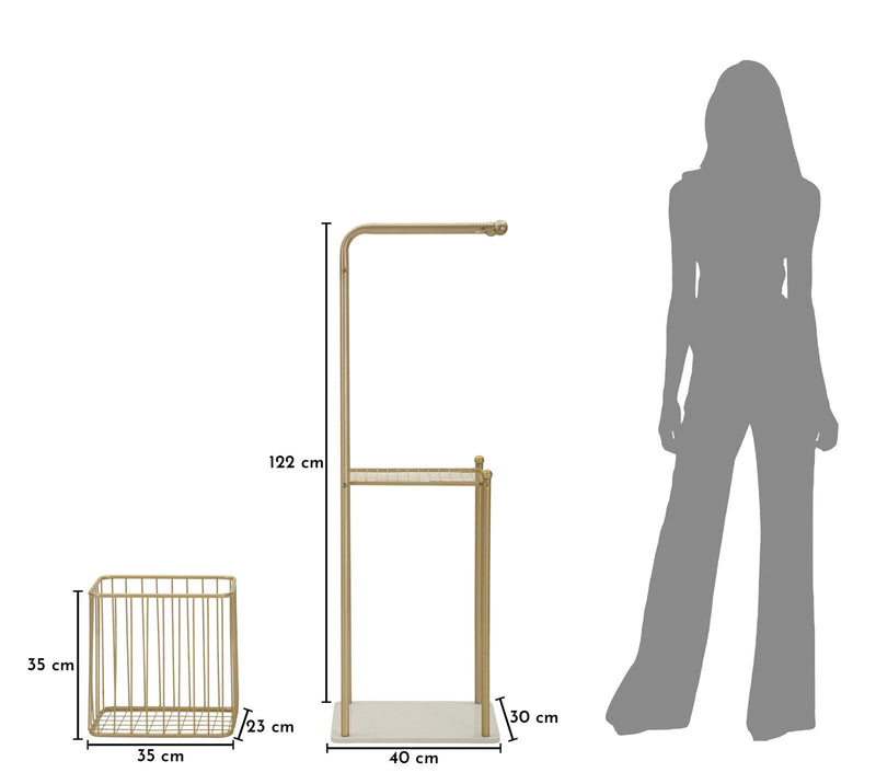 Accesoriu Baie Mauro Ferretti Root, Auriu/Alb, 40x122 cm