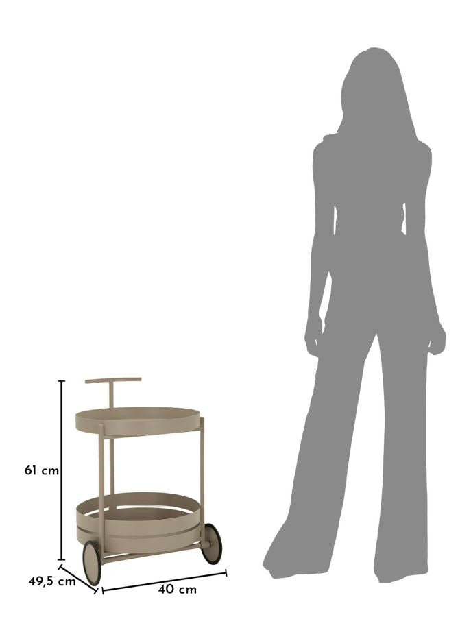 Decorațiune Mauro Ferretti Saturn Bar Cart, Gri Porumbel