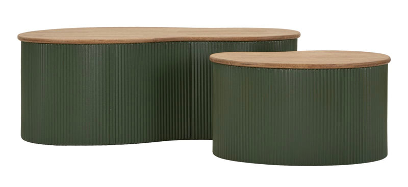 Măsuță de Cafea Mauro Ferretti Frankfurt, Verde/Maro, 87x32 cm