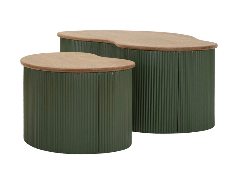 Măsuță de Cafea Mauro Ferretti Frankfurt, Verde/Maro, 87x32 cm