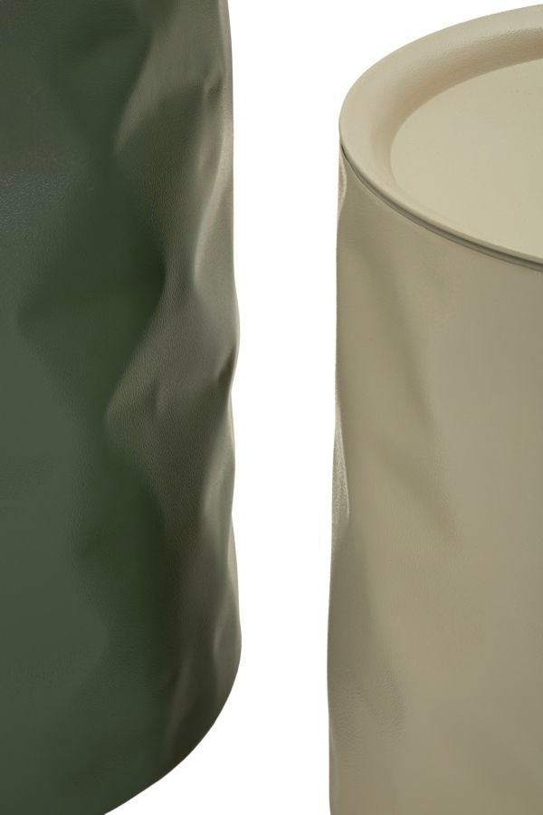 Măsuță Laterală Mauro Ferretti Norimberga End, Alb/Verde, Ø40 cm