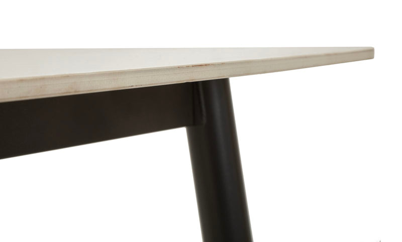 Masă Dining Mauro Ferretti Josh, Negru/Alb, 138x76 cm
