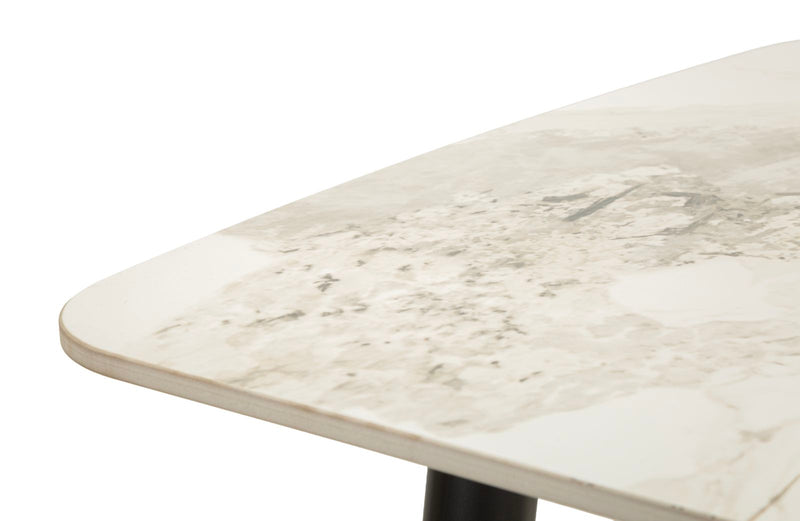 Masă Dining Mauro Ferretti Josh, Negru/Alb, 138x76 cm