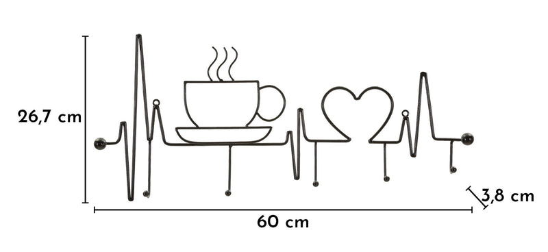 Cuier Mauro Ferretti Breakfast, Negru, 60x27 cm