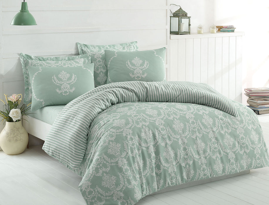 Set Lenjerie de Pat Double, Quilt Cover Asi Home Pure - Water Green 65% Bumbac |35% Poliester 200|220|50X220|240|70 cm