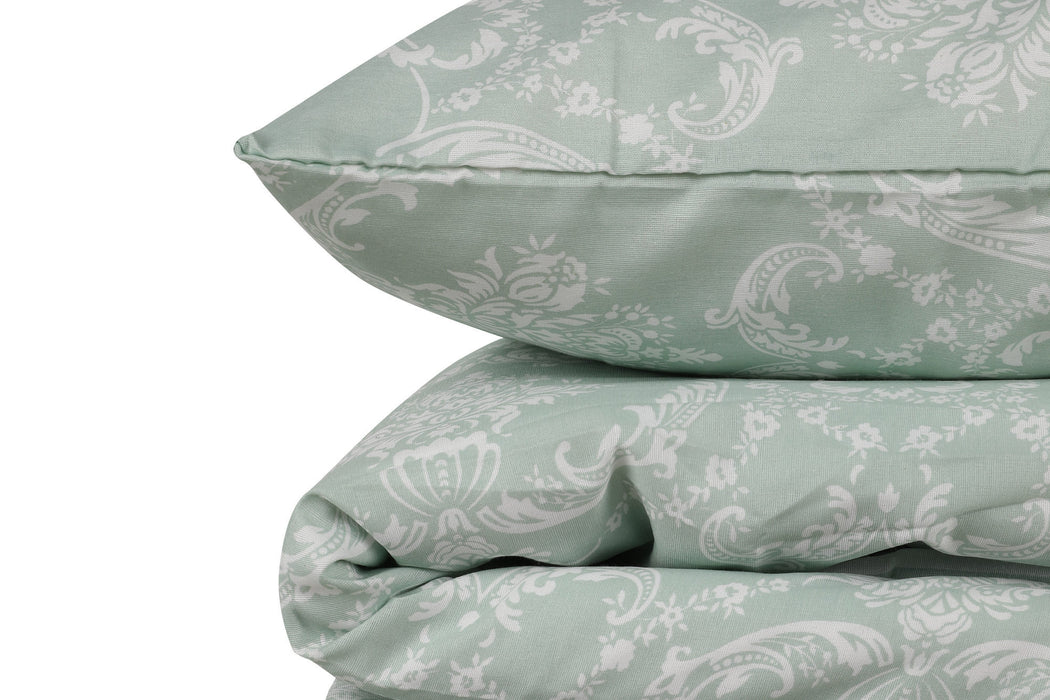 Set Lenjerie de Pat Double, Quilt Cover Asi Home Pure - Water Green 65% Bumbac |35% Poliester 200|220|50X220|240|70 cm