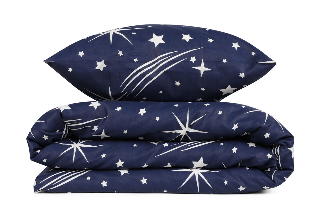 Set Lenjerie de Pat Double, Quilt Cover Asi Home Halley - Dark Blue 65% Bumbac |35% Poliester 200|220|50X220|240|70 cm