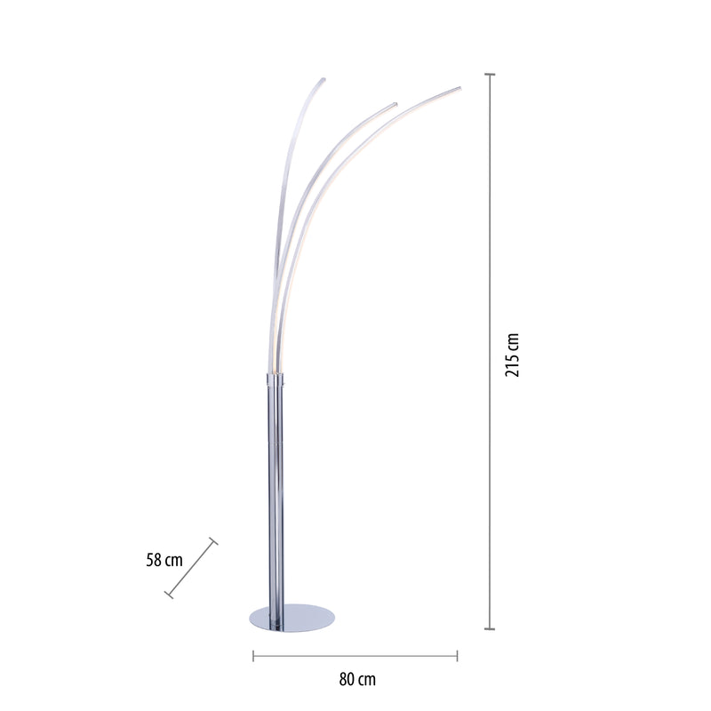 Lampadar Paul Neuhaus MAJA 3xLED Crom