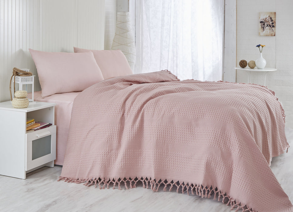 Cuvertura de Pat Dublu, Pique Asi Home 122 - Dusty Rose Bumbac 220X240 cm